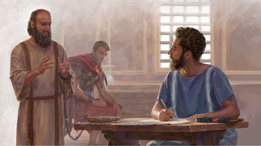 The apostle Paul send letter to Timothy when he wor in jail in the house with chain and security minding him