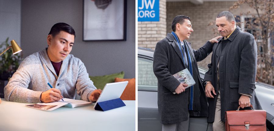 Jehovos liudytojas tyrinėja Jėzaus pavyzdį ir mokydamasis iš jo stengiasi paguosti nusiminusį bendratikį