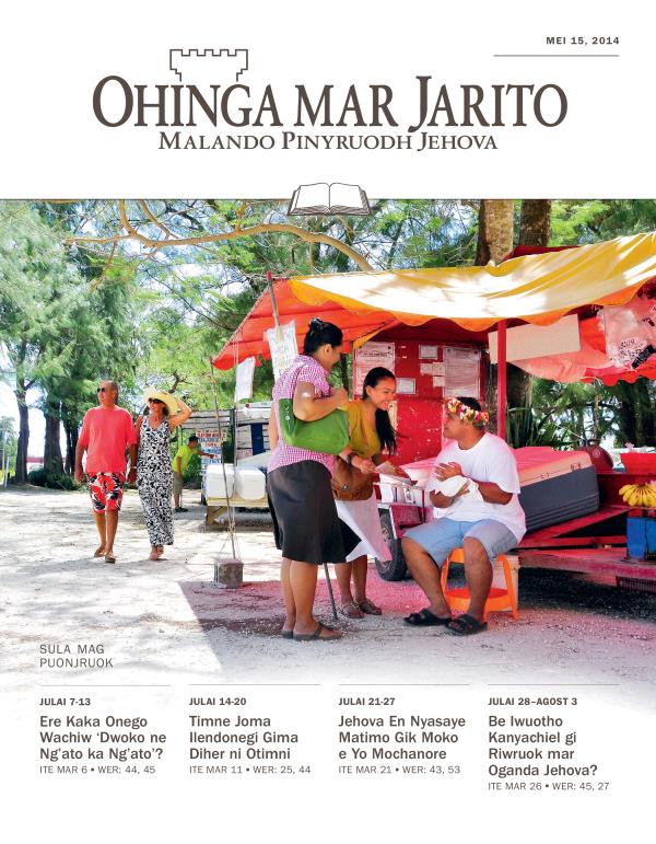 Ng’e Ohinga mar Jarito Gocho mar Puonjruok, Mei 15, 2014