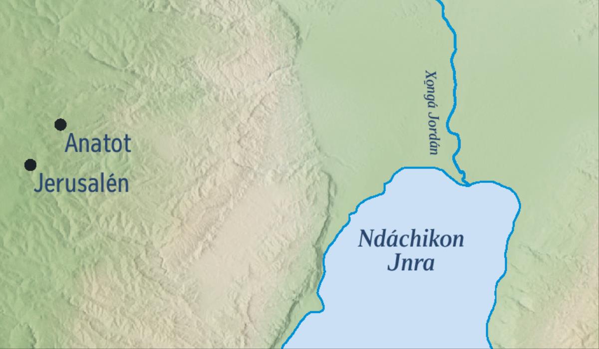Jngo mapa xi bakó Jerusalén kao Anatot jña tsʼe Jeremías