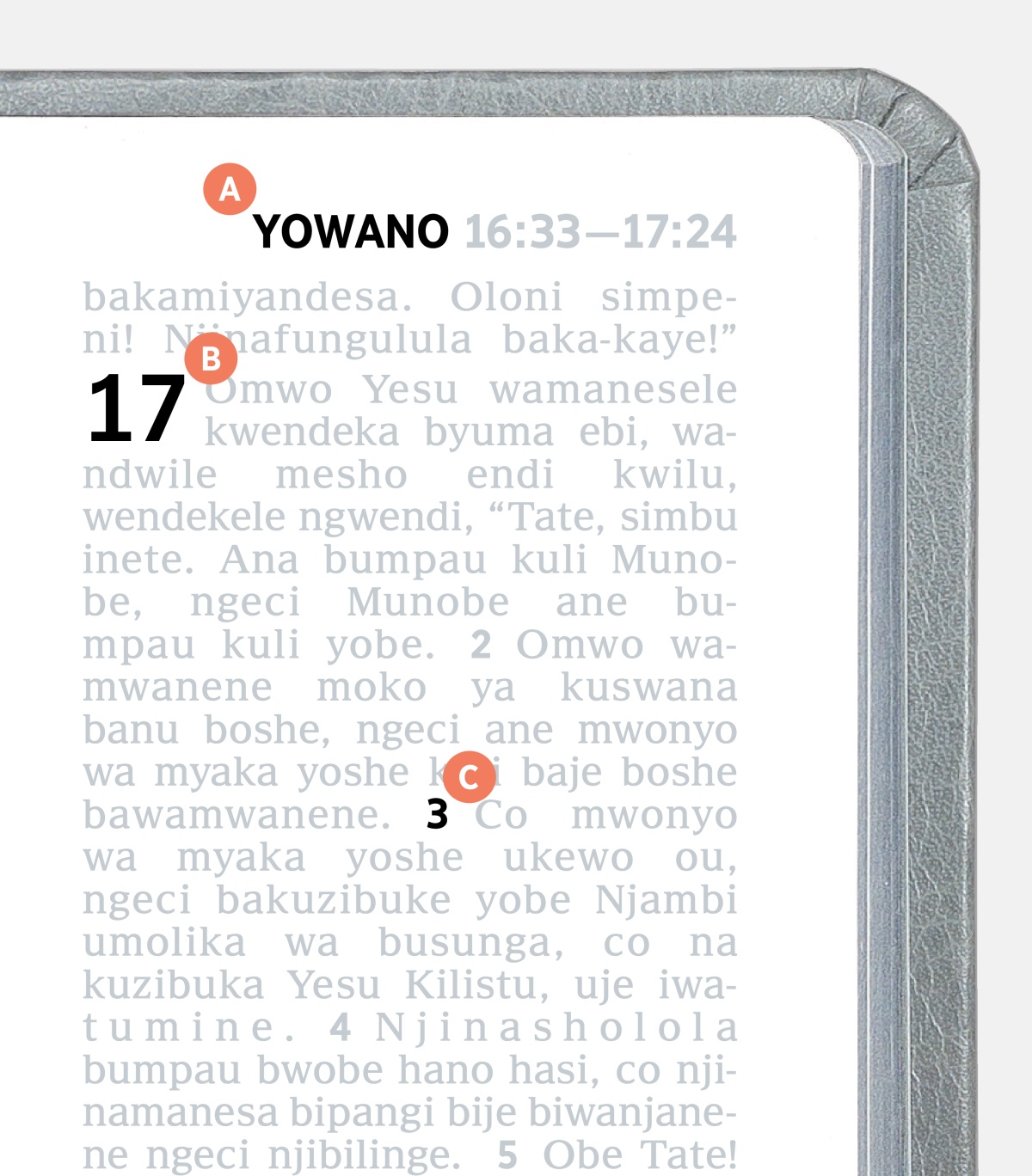 Bisona bya A, B na C bije bimwesa byuma bili ha liputa limo lya mu Mbimbiliya.