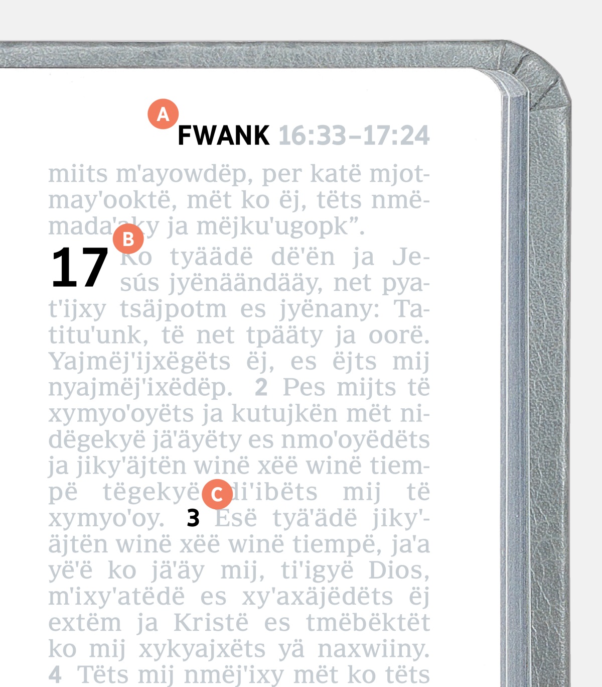 Kyëxëˈëgyë A, B etsë C mä Biiblyë.