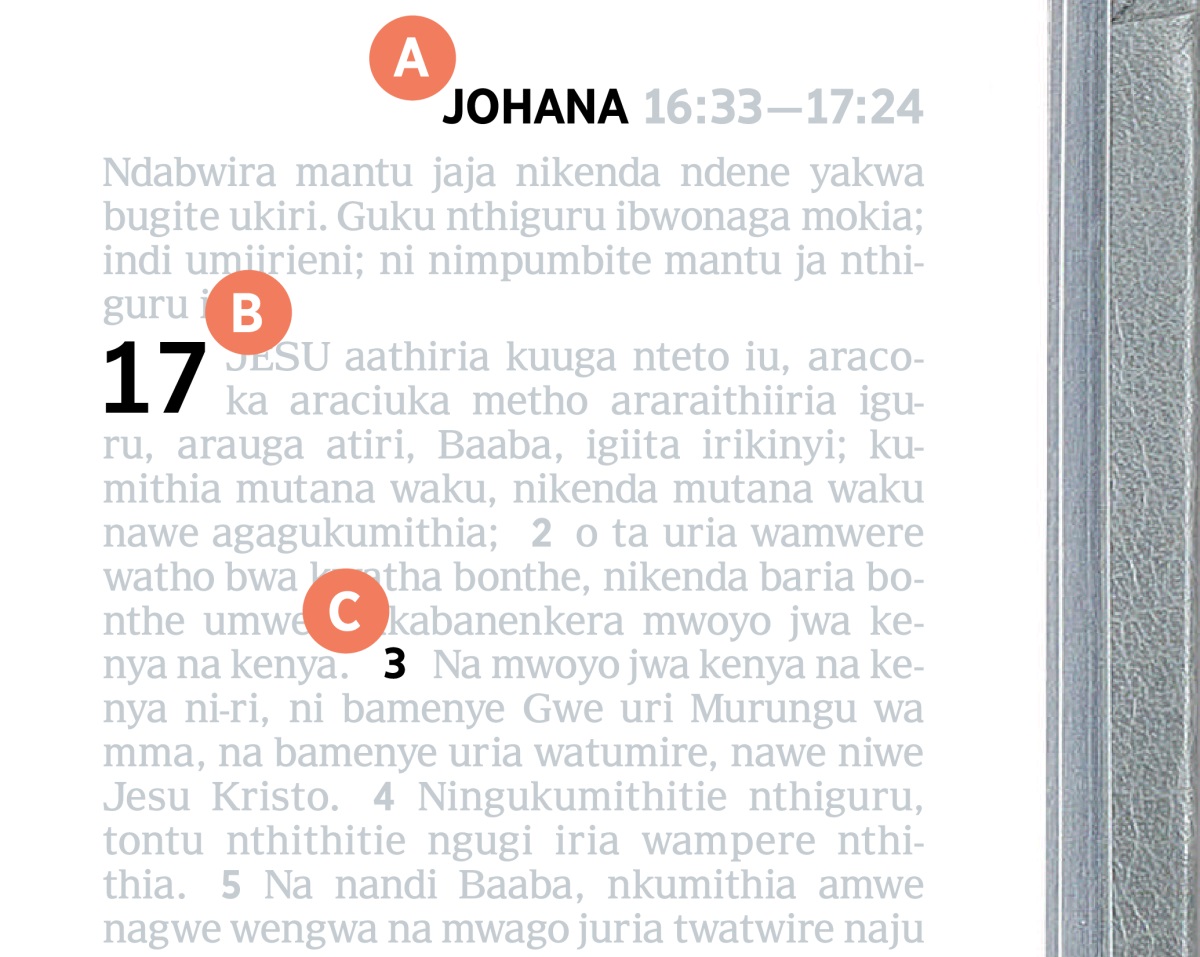 Ndwano irĩa ikwonania A, B, na C kĩrĩ karataci ka Bibiria.