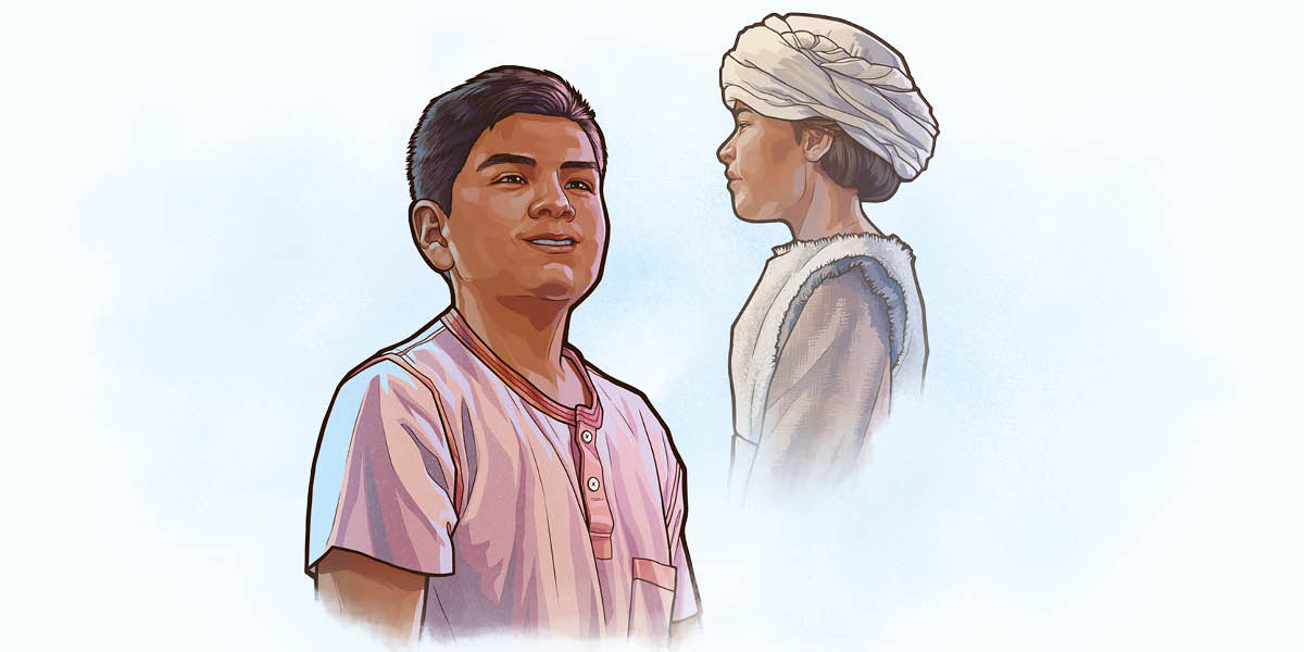 Zimaz: Bann foto ki sorti dan video “Aprann ar Zot​—Samiel.” 1. Danny. 2. Zenn Samiel.