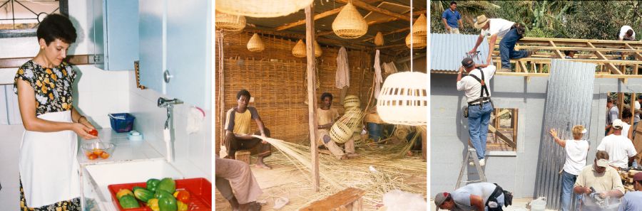 Vehivavy manasa legioma; lehilahy mandrary; lehilahy sy vehivavy manamboatra trano