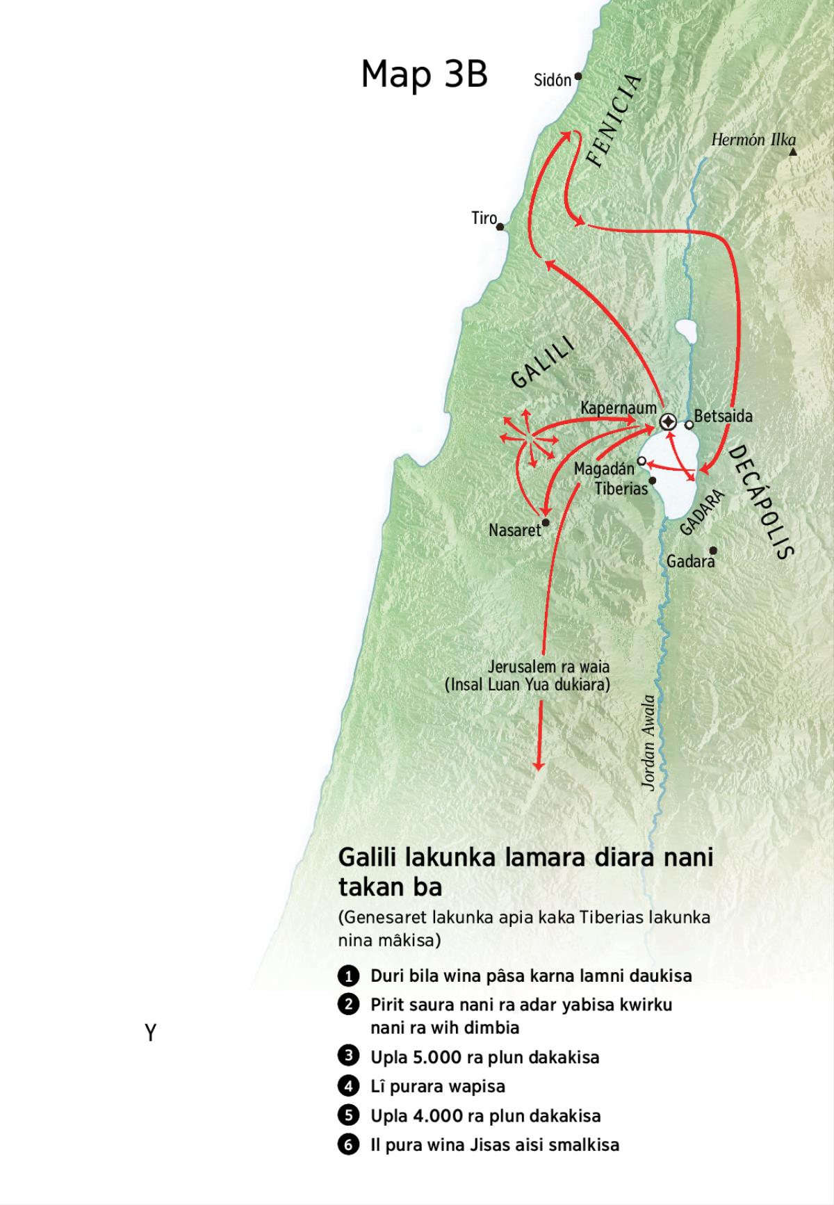 Jisas ba Galili, Fenicia bara Decápolis lamara smalki kan taim Mapka