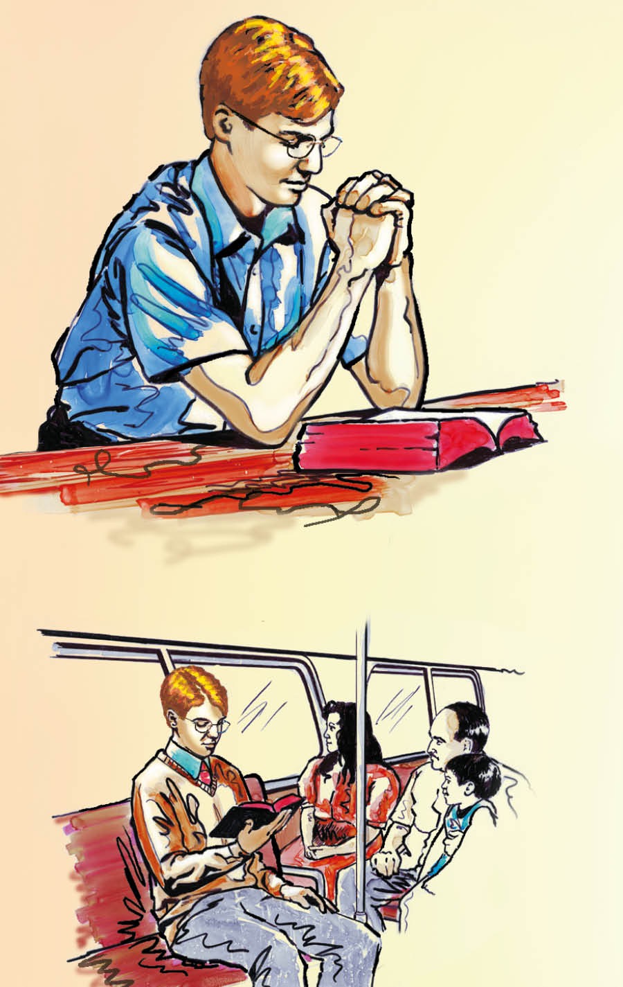 Wanfala man hem prea and readim Bible