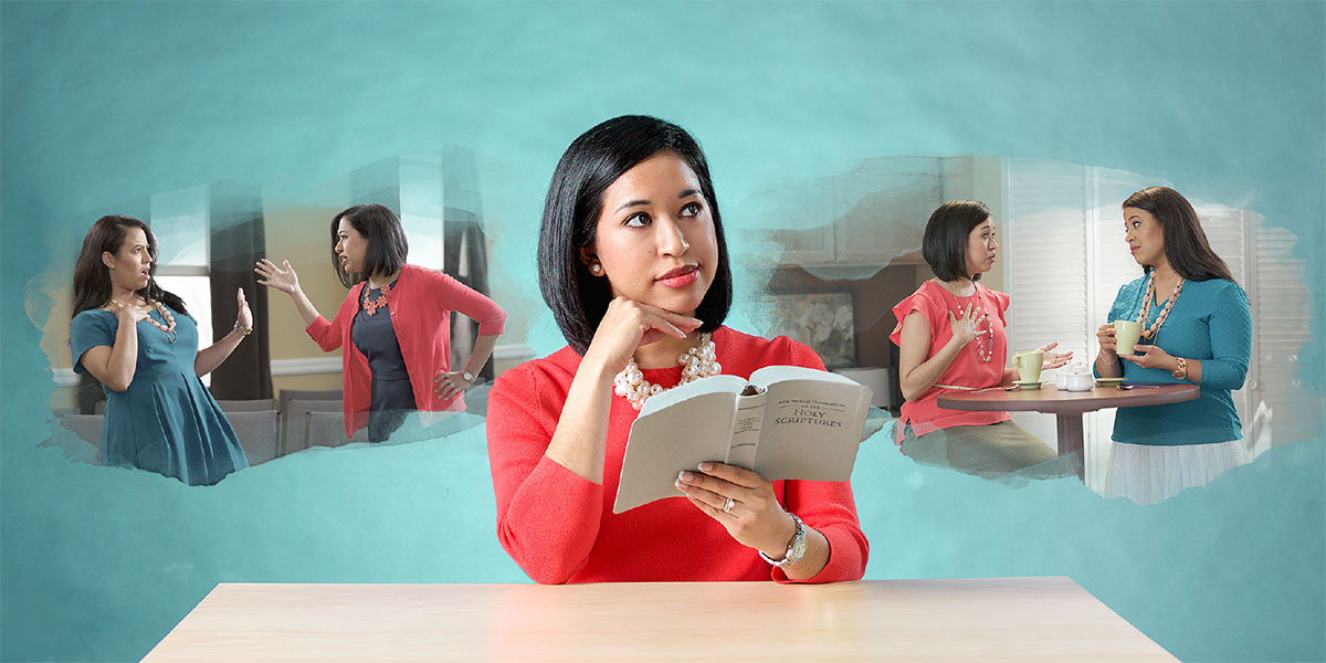 Oħt timmedita dwar dak li qrat mill-Bibbja, taħseb fuq meta kellha xi tgħid m’oħt oħra, u tmur tagħmel paċi mal-oħt