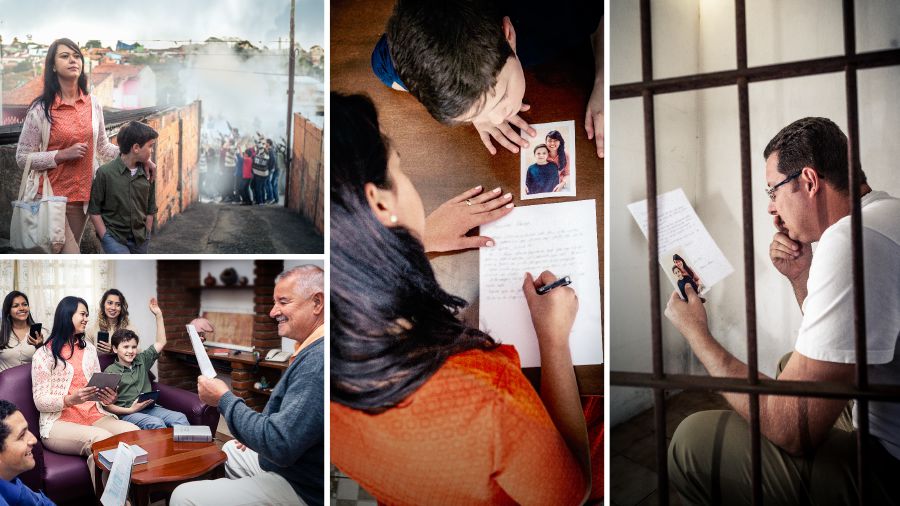 Oħt sejra għal-laqgħa mat-tifel tagħha minkejja l-ġlied fil-pajjiż u iktar tard tikteb ittra inkuraġġanti lil żewġha li hu fil-ħabs