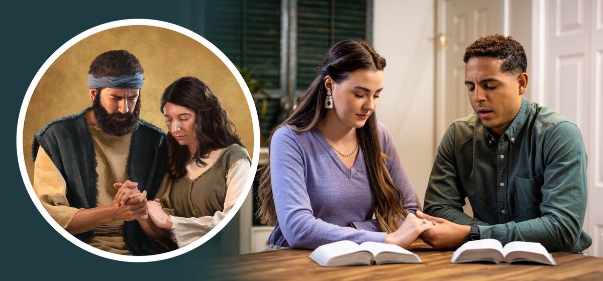 Iin na̱ matrimonio tíin ndaʼa̱ táʼanna ta káʼa̱nna xíʼin Jehová. Ta ti̱xin iin círculo va̱xi ta̱ José xíʼin ñá María ta tíin ndaʼa̱ táʼanna ta káʼa̱nna xíʼin Jehová.