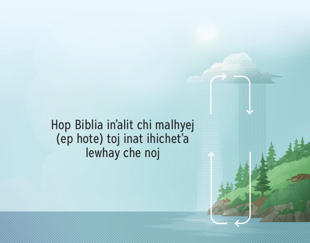 Hop Biblia inʼalit chi malhyej (ep hote) toj inat ihichetʼa lewhay che noj. Flechas inʼalit mʼak toj iwoye inat, toj tiyaj kapha wet nitsaycha.