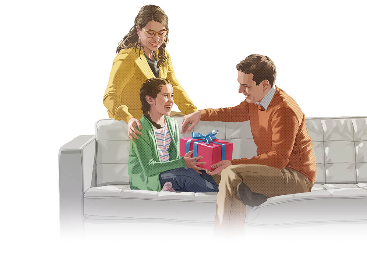 Papa un mama daue een määke air geschenk geewe ån dat sai dat waite däit.