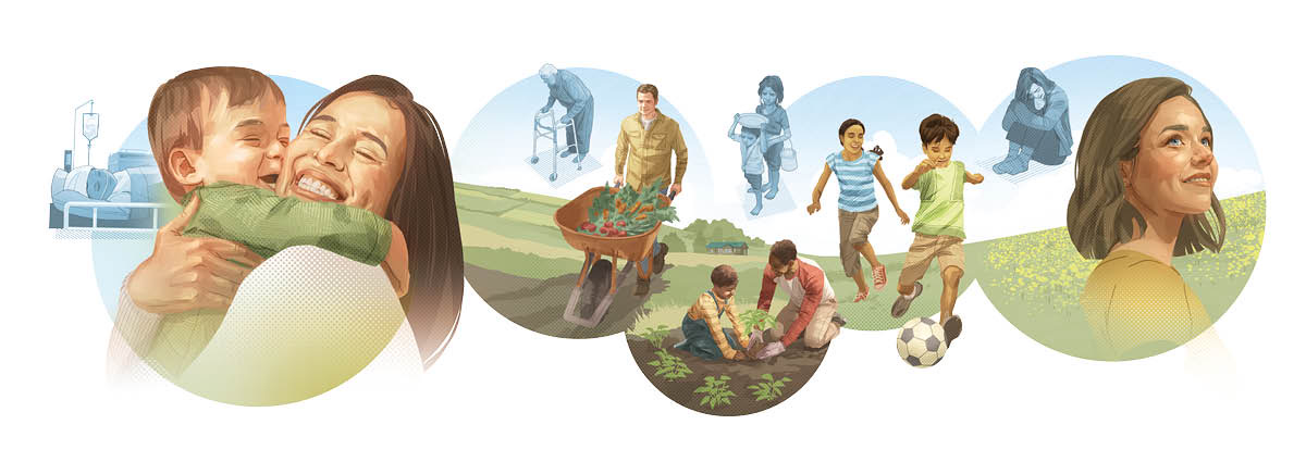 चित्रहरूको सँगालो: मानिसहरूले अहिले भोगिरहेको समस्या र बाइबलले भविष्यको लागि गरेको प्रतिज्ञा पूरा हुँदाको अवस्थाबीच भिन्‍नता देखाइएका दृश्‍यहरू। दृश्‍यहरू तल दोहोरिएका छन्‌।