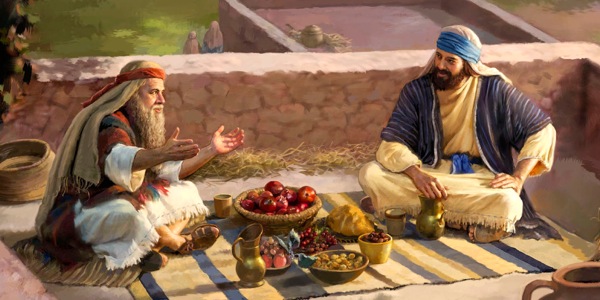 शमूएल र शाऊल कौसीमा खाना खाँदै