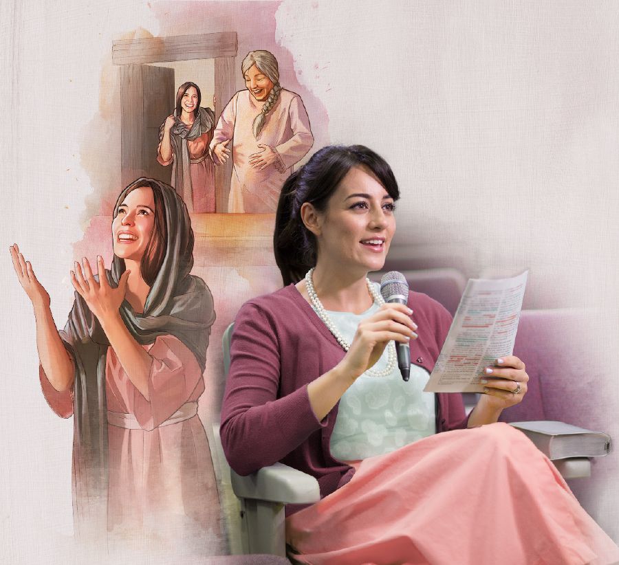 एउटी बहिनी सभामा मरियमको उदाहरणबारे टिप्पणी दिन्छिन्‌