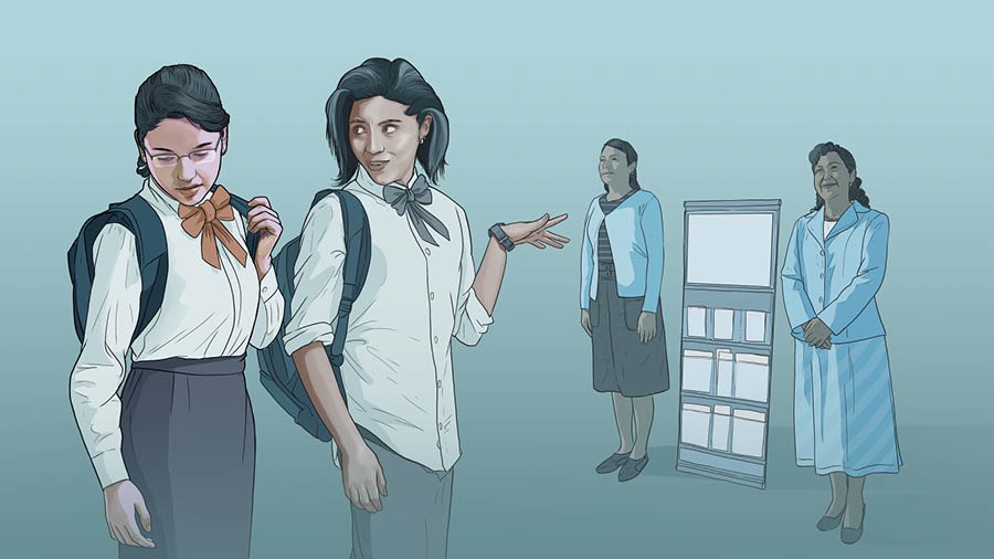 नराम्रो साथीसित हिँडिरहेकी एक जवान साक्षी बहिनीलाई सार्वजनिक साक्षीकार्यमा भाग लिइरहेका अरू साक्षीहरू देख्दा अप्ठेरो लाग्छ