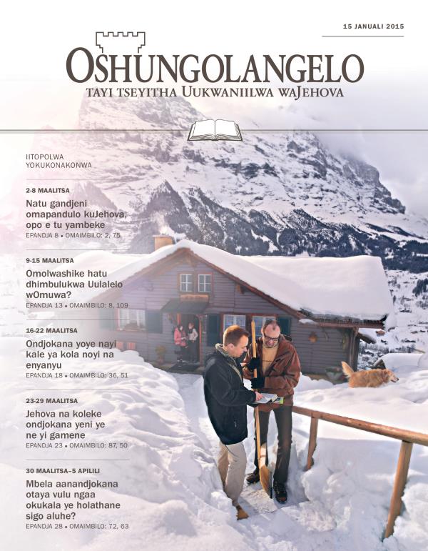 Efo lyokombanda lyOshungolangelo yokukonakonwa, 15 Januali 2015