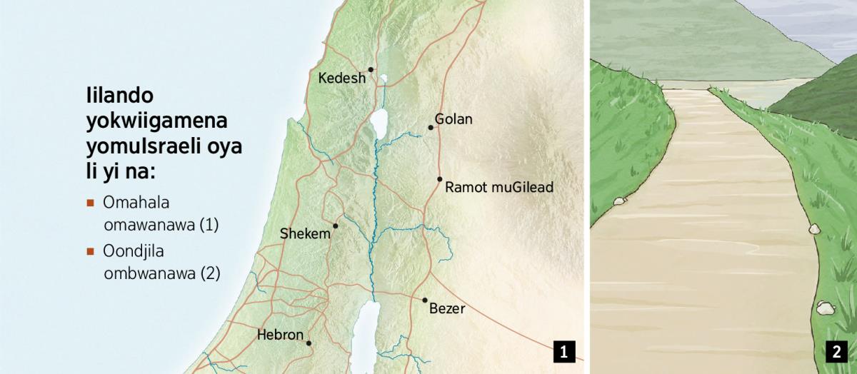 Okaalita taku ulike iilando ihamano yokwiigamena yomuIsraeli nosho wo ondjila yo opalekwa nawa