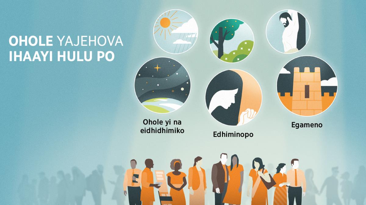 Aalongeli yaJehova ye li mokati kuukwanegumbo we wokombanda yevi. Omathano: Euliko lyohole yaJehova ihaayi hulu po. 1. Evi nosho wo eyalelo lyu udha oonyothi otali thaneke ohole yaJehova yi na eidhidhimiko. 2. Ethano lyomumwameme ngoka ta galikana, otali ulike edhiminopo. 3. Ethano lyedhingililokuma otali ulike egameno lyaJehova. Konima yiinima mbyoka, otaku ulikwa nkene Jehova ha ulukile aantu ohole ye. 4. Etango nomvula. 5. Oongala, iimeno nomiti. 6. Ekuliloyambo.