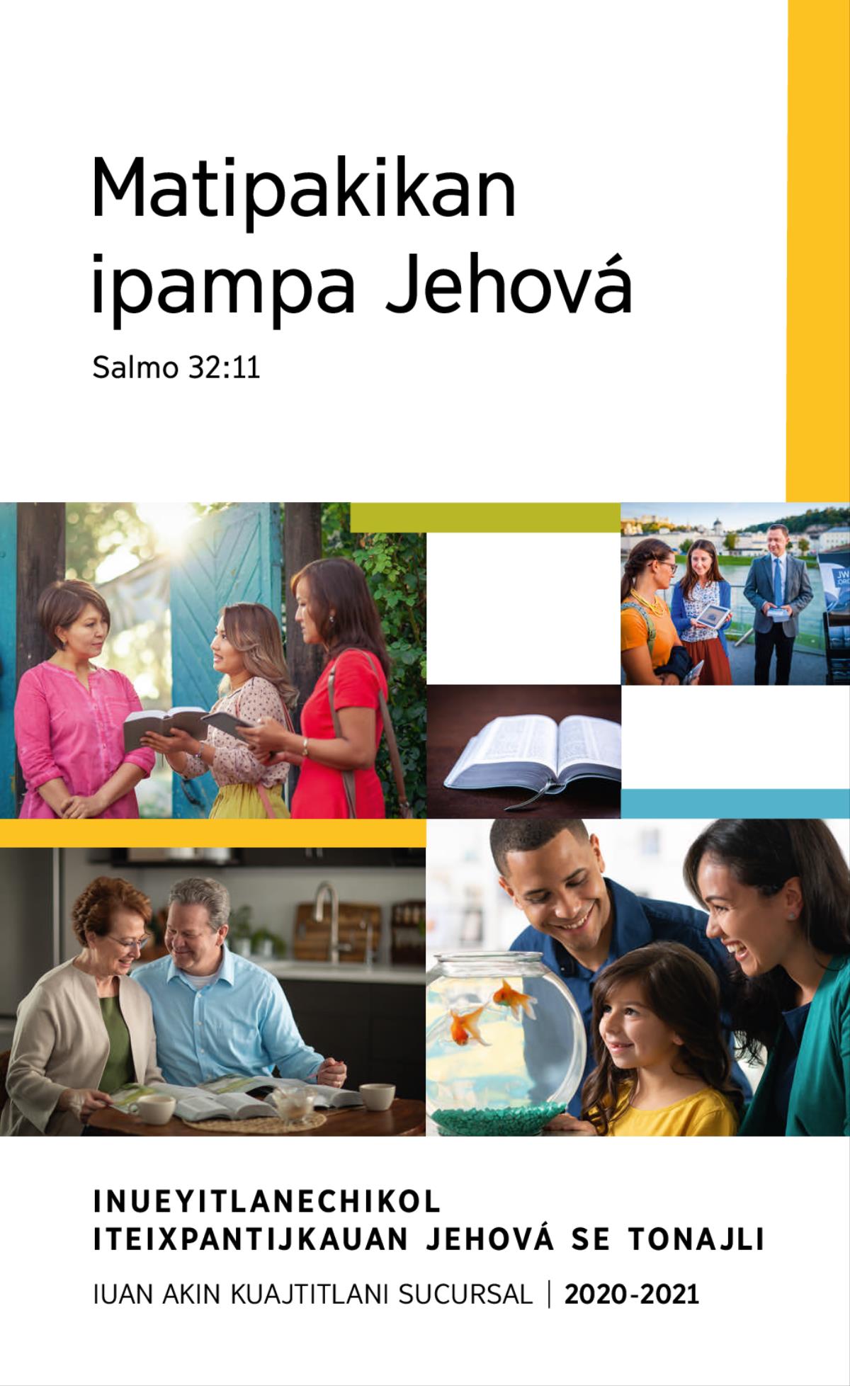Tlaixkopinaltin: 1. Se familia yolpaki niman kitstokej seki michitsitsintin. 2. Omemej tokniuan siuamej kinojnotstokej se siuatsintli. 3. Se toknitsin niman isiuatsin nomachtijtokej ika toamatlajkuiloluan. 4. Se Biblia tlapojtika. 5. Se toknitsin niman isiuatsin kiteititijtokej se video