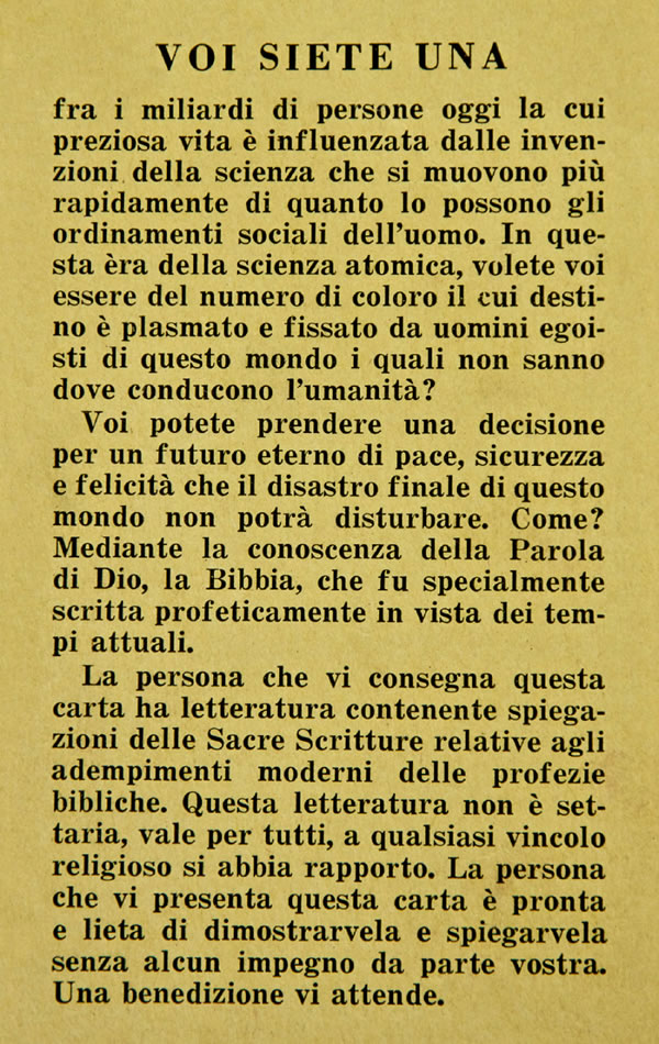 Kartu kesaksian ba li Italia