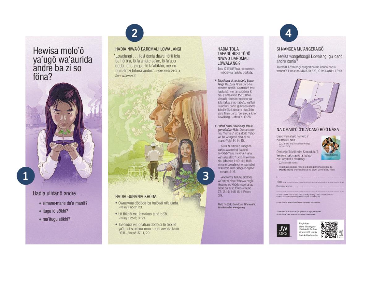 Risalah ’Hewisa Moloʼö Yaʼugö Waʼaurida Andre ba zi So Föna?’ si so numero sara irugi öfa, sangoromaʼö nösi risalah andrö.