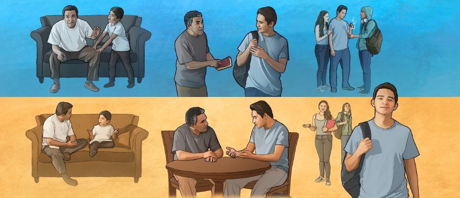 Matua taane ne kaumahala ke lali fakalahi ti fakauaua e tama; matua taane ne lali fakalahi ti kautū e tama ke he peehiaga he atutaha