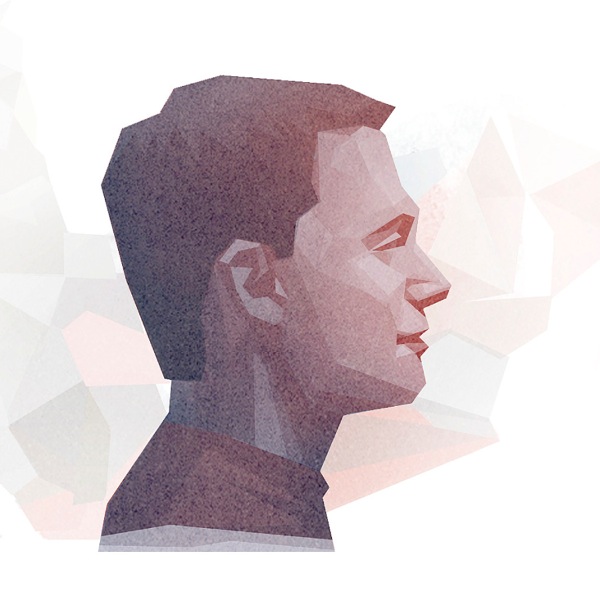 Een man met een tevreden blik