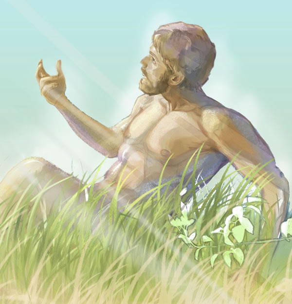 Adam, een levende ziel, toen hij geschapen werd