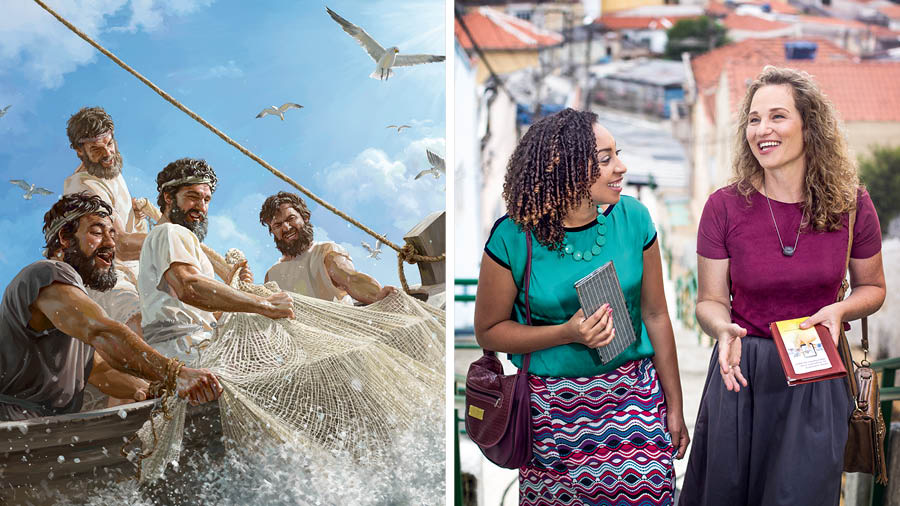 Collage: 1. Petero n’abandi bakwenda basatu banemuyikasa kutsibu bakakurira omo bwato obutimba obuswiremo amahere. 2. Bali betu babiri banemukania n’obutseme omo mubírí w’eritulira.