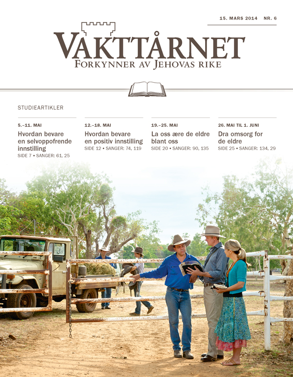 Noen Jehovas vitner forkynner på en kvegfarm i det indre av Australia