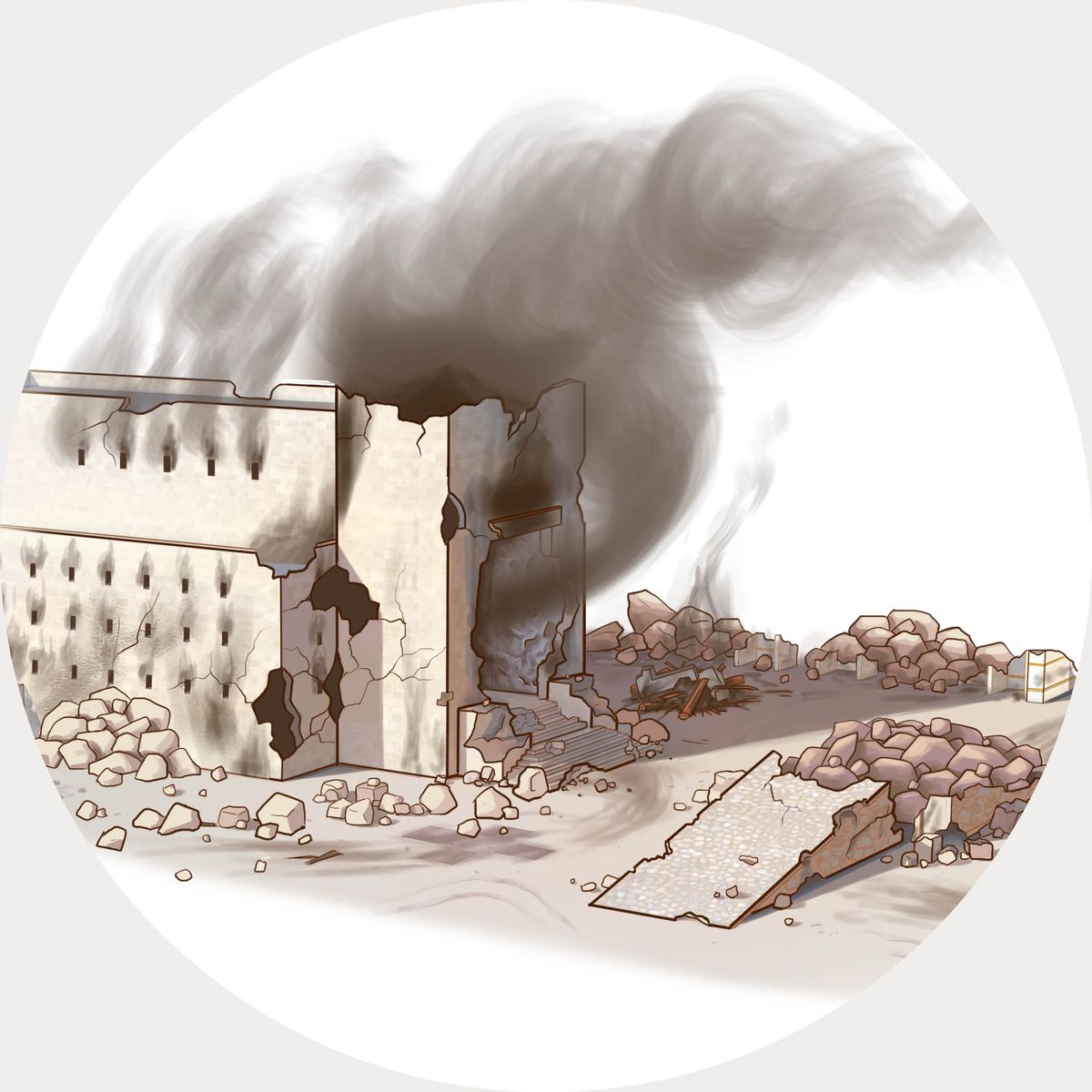 Jerusalems tempel ligger i ruiner.