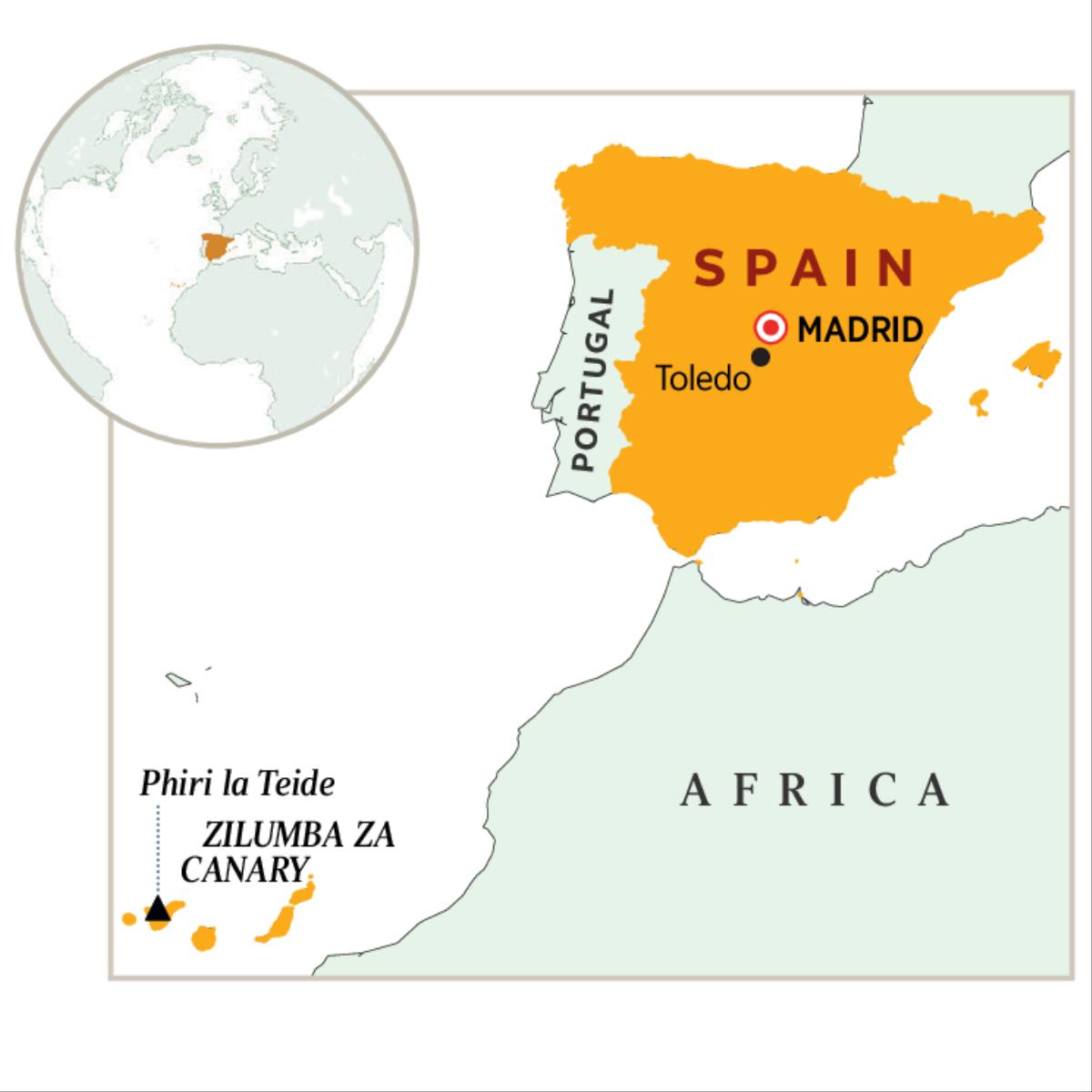Mapu a dziko la Spain