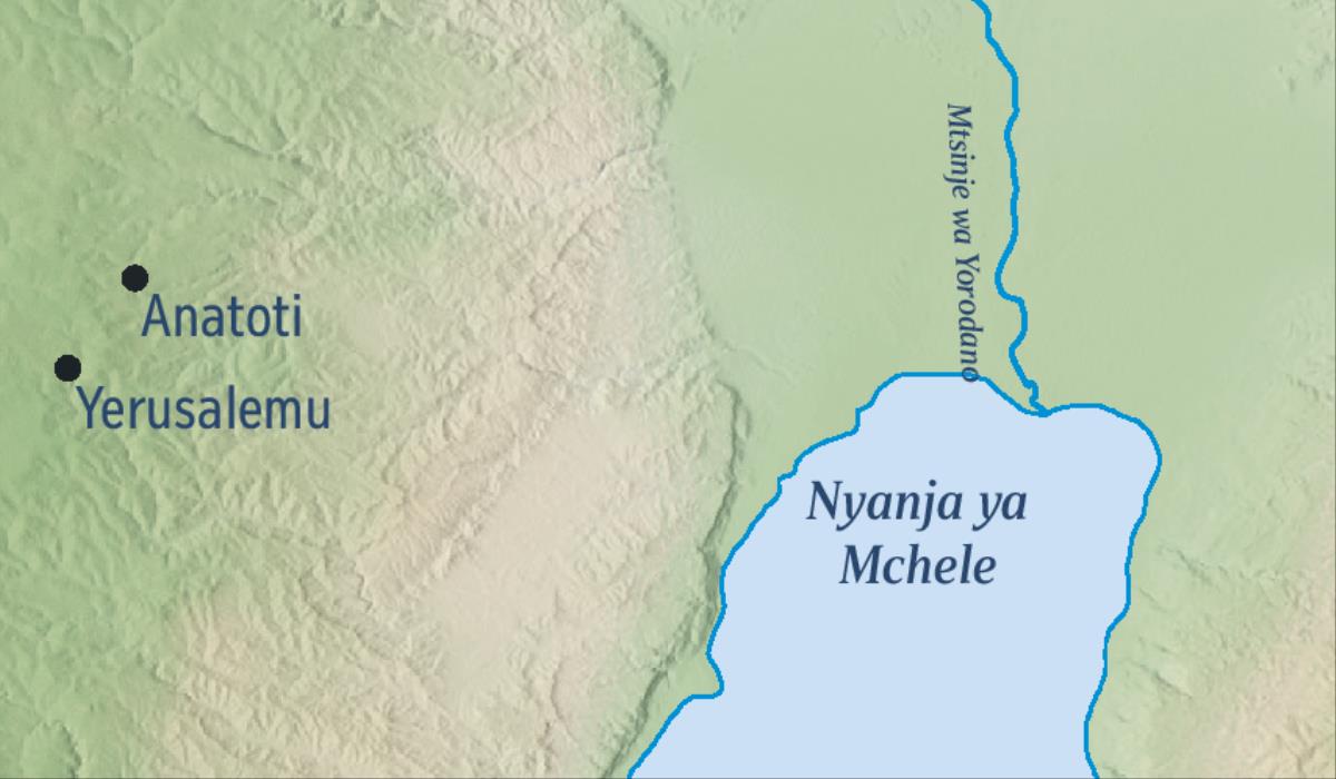 Mapu yoonetsa Yerusalemu ndi tawuni ya Anatoti kwawo kwa Yeremiya