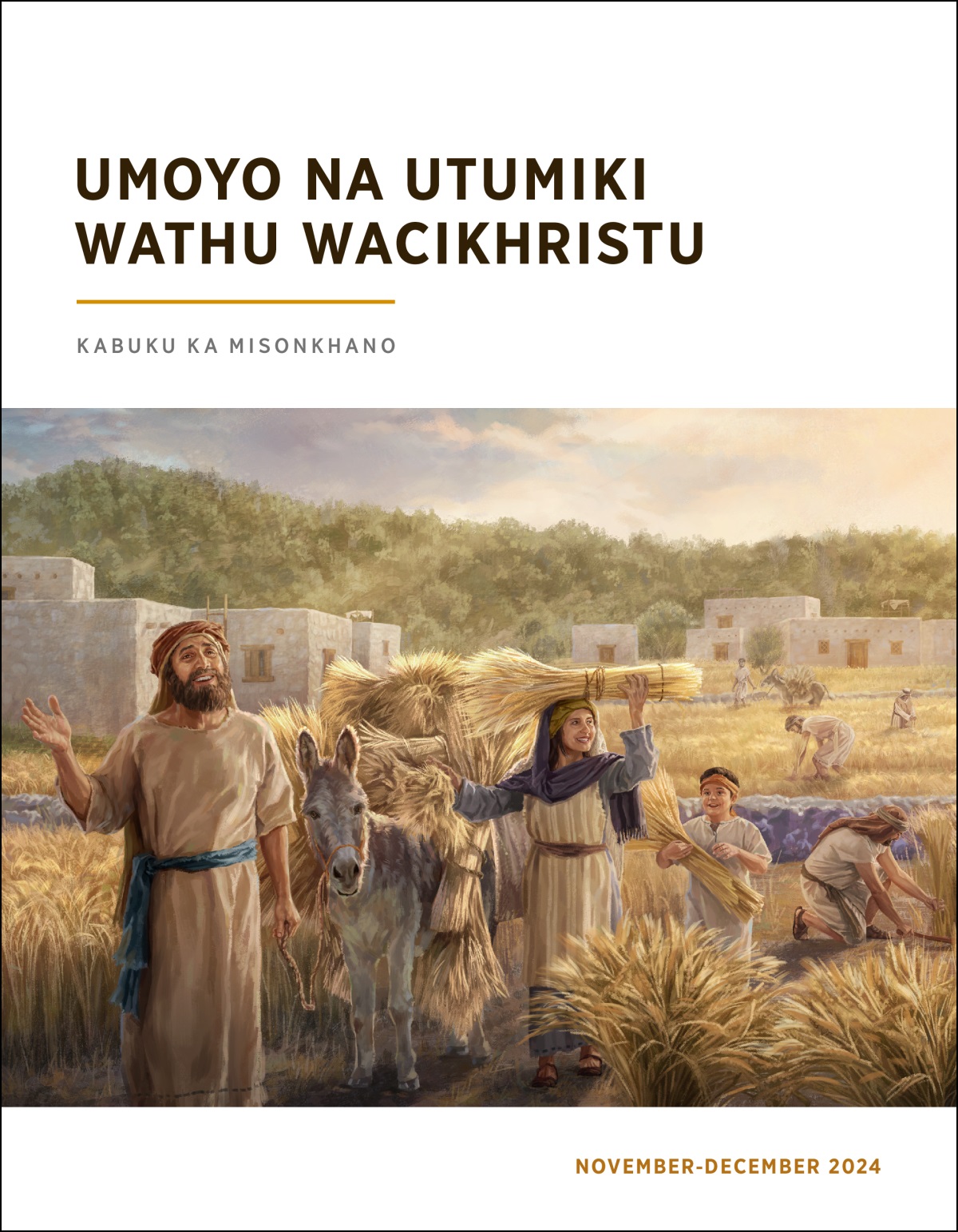 Aisiraeli akukolola tiligu woculuka mwacisangalalo.