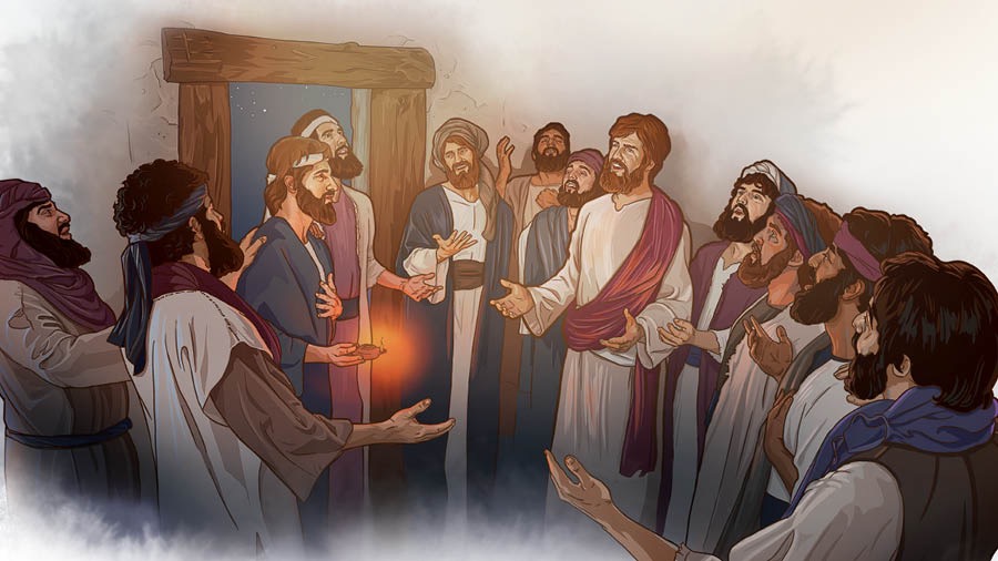 JJezu na apostolo wace wakukkhulupirika akuimba nyimbo zakutumbiza nazo Yahova.