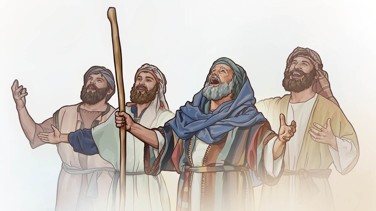 Museenii fi Israaʼeloonni muraasni faarfannaa injifannoo faarfachuudhaan Yihowaa jajachaa jiru.