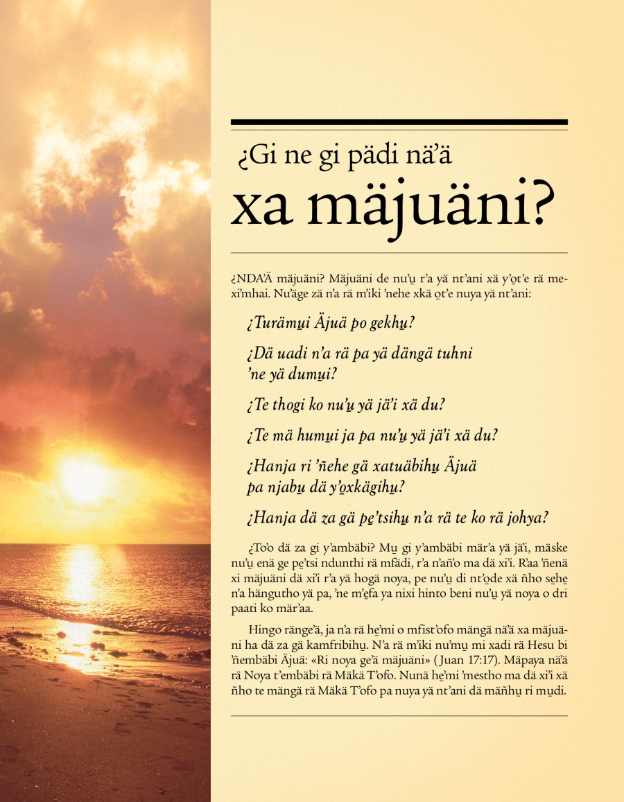 Rä tratado ¿Gi ne gi pädi näꞌä xa mäjuäni?