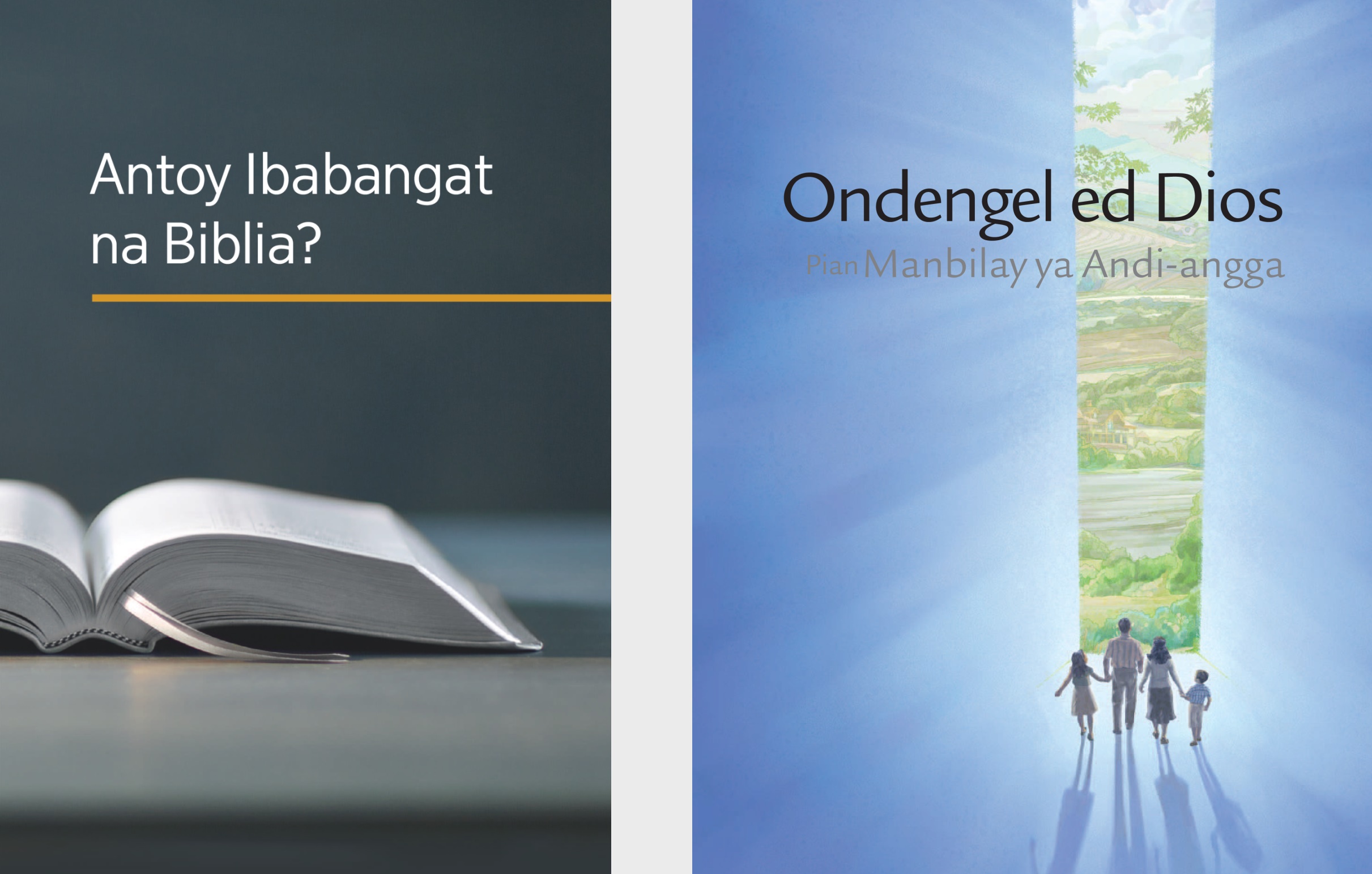 Say libron ‘Antoy Ibabangat na Biblia?ʼ tan say brosyur ya Ondengel ed Dios Pian Manbilay ya Andi-angga.’