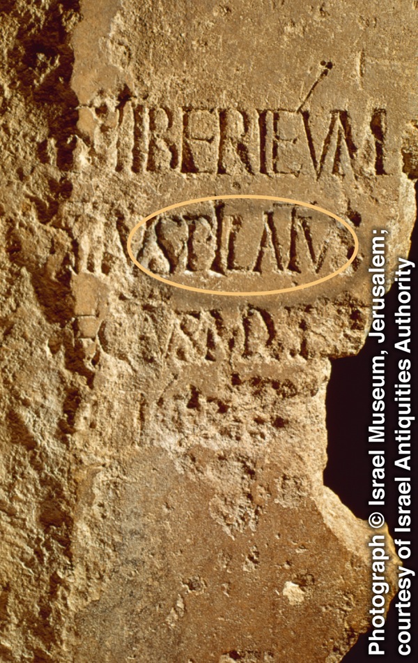 Un piedra cu e nomber Poncio Pilato graba riba dje