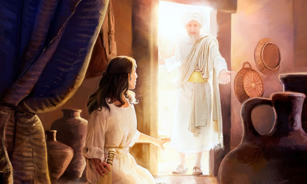 Angel Gabriel ta papia ku Maria