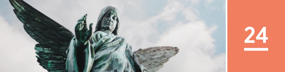 Lès 24. Un estatua di un angel.