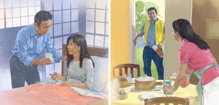 Un esposo ta kuida su esposa ku ta malu; un esposa ta drecha kuminda pa su esposo