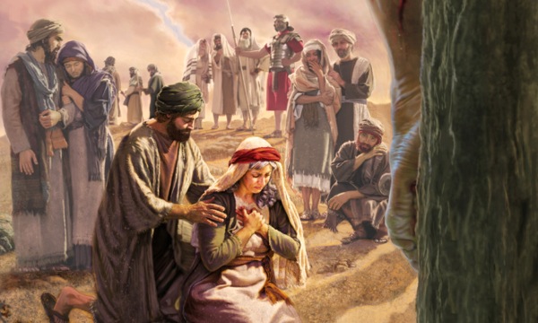 Maria ta yora di tristesa ora Hesus ta muri na Gólgota