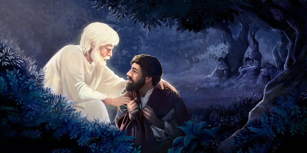Un angel ta animá Hesus riba e anochi promé ku su morto