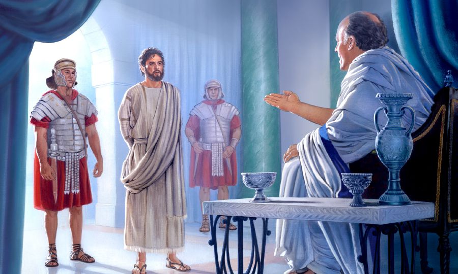 Hesus ta pará dilanti Ponsio Pilato