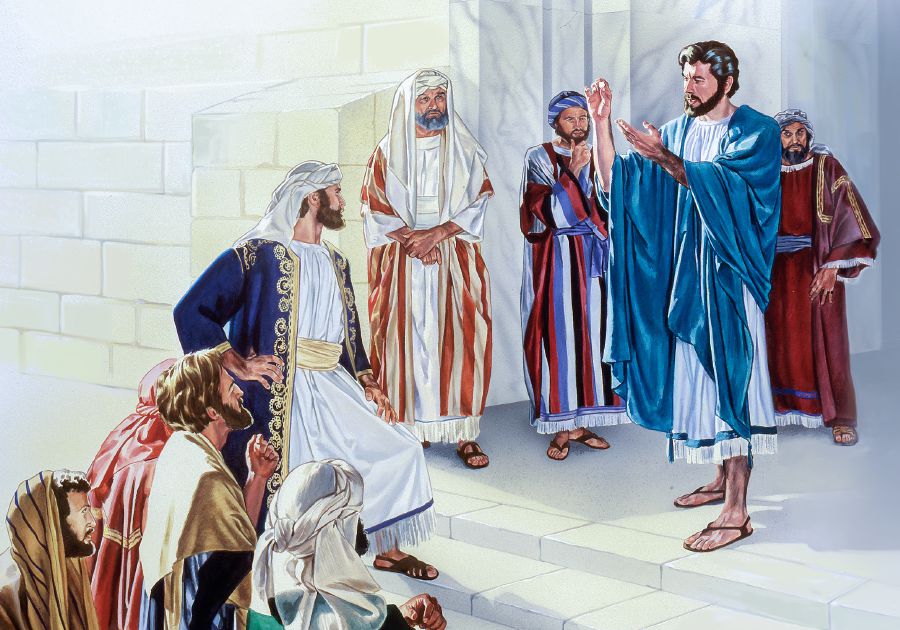 Hesus ta tene un moneda ku ta usa pa paga belasting i ta kontestá e Fariseonan su preguntanan malisioso