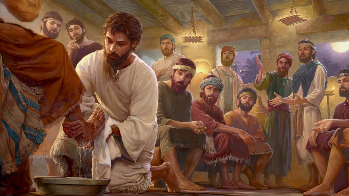 Hesus ta laba pia di un di su apòstelnan miéntras e otro apòstelnan no por kere loke nan ta mira.
