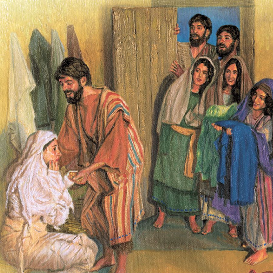 Peter bring Dorcas back to life, people dey look am