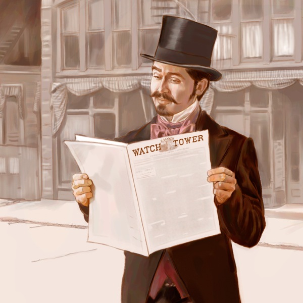 One man dey read the first Watchtower wey Jehovah Witness people do